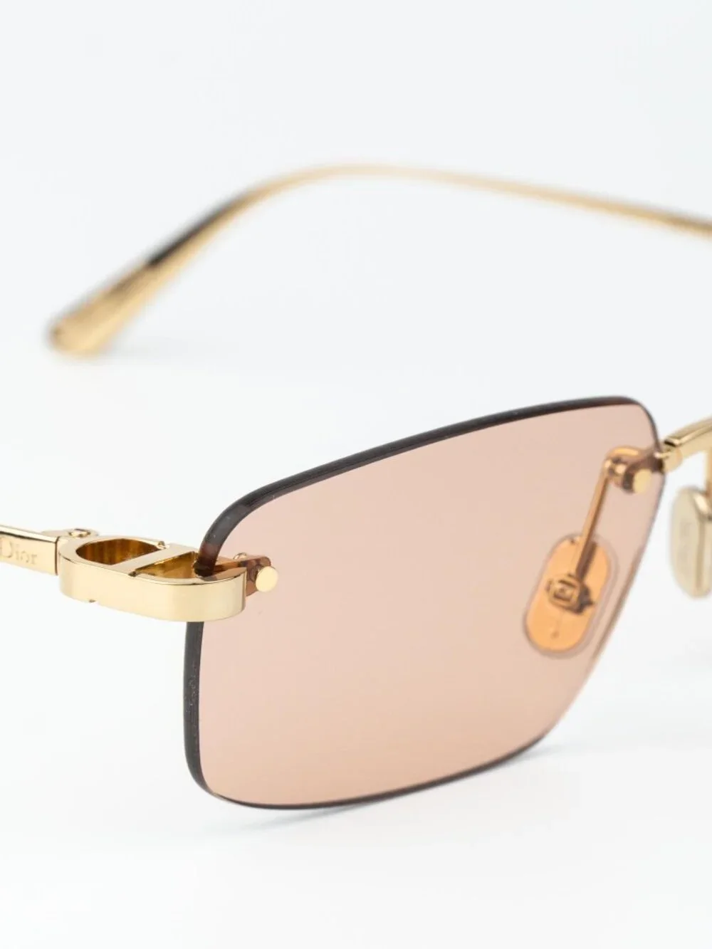 Dior Men Sunglasses Gold Rose Rectangle CDIOR S4U B0L0 NEW AUTHENTIC